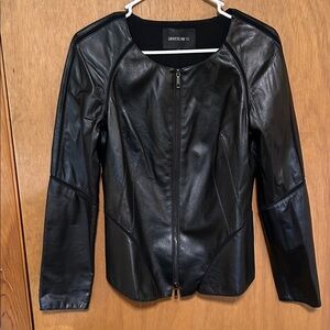 Lafayette 148 New York Black Leather Jacket